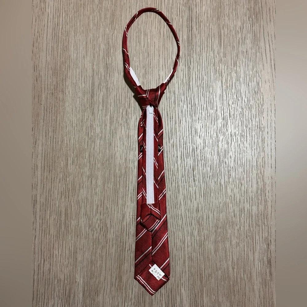 Black N Bianco. Red Striped Tie - Classic Formal Accessory (2” wide)